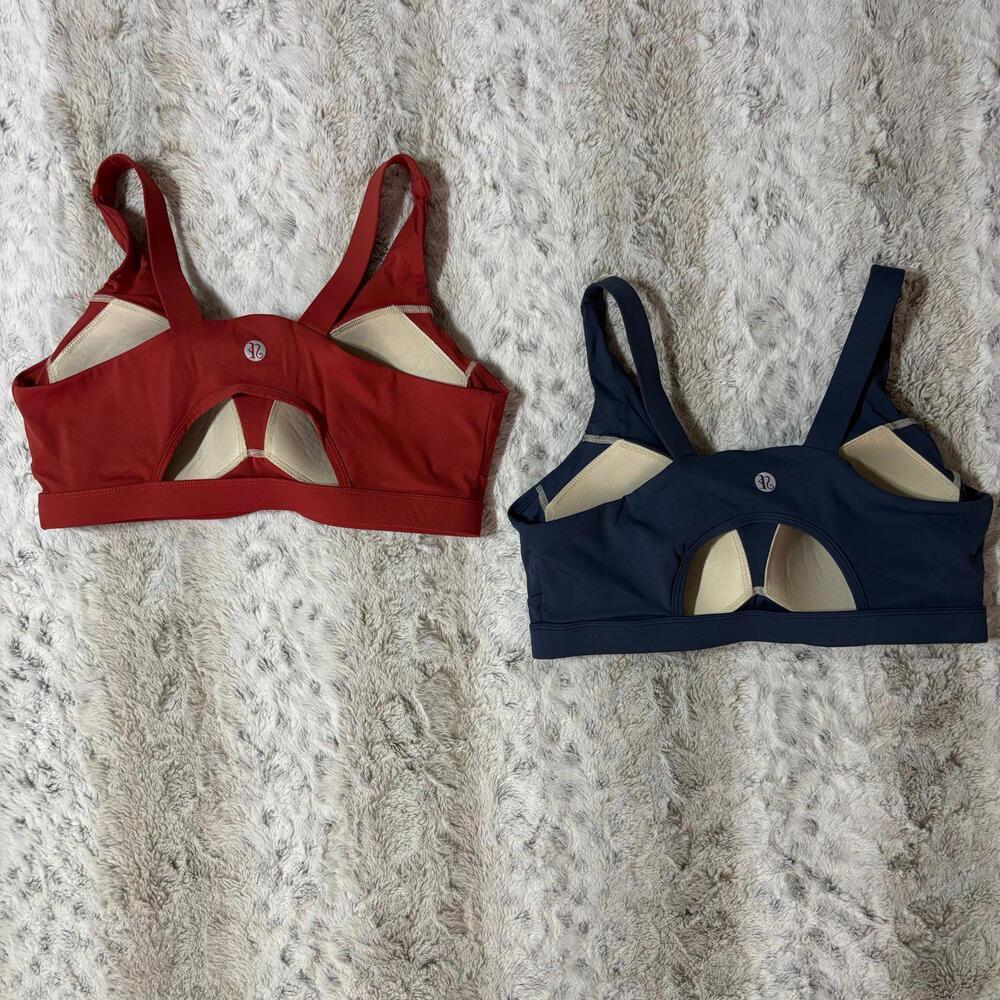 running girl two pack sports bras orange blue XL - Picture 7 of 8